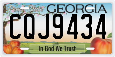 GA license plate CQJ9434
