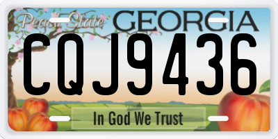 GA license plate CQJ9436