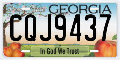 GA license plate CQJ9437