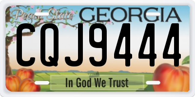 GA license plate CQJ9444