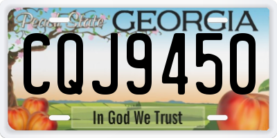 GA license plate CQJ9450