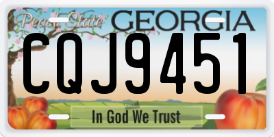GA license plate CQJ9451