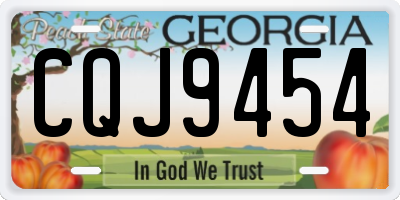 GA license plate CQJ9454