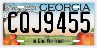 GA license plate CQJ9455