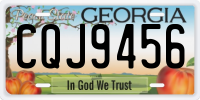 GA license plate CQJ9456