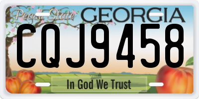 GA license plate CQJ9458