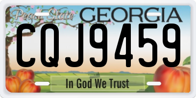 GA license plate CQJ9459