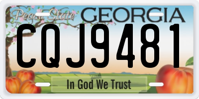 GA license plate CQJ9481
