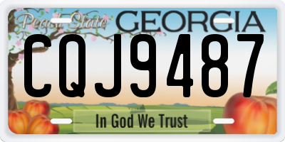 GA license plate CQJ9487