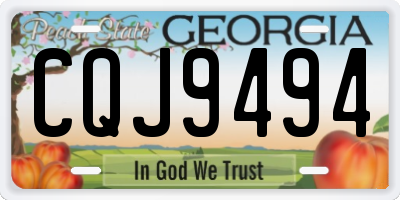 GA license plate CQJ9494