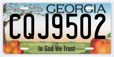 GA license plate CQJ9502