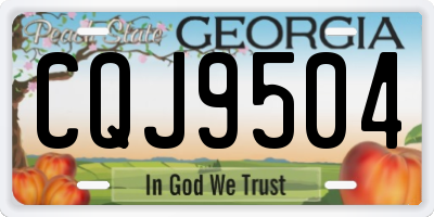 GA license plate CQJ9504