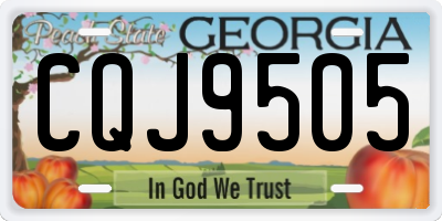 GA license plate CQJ9505