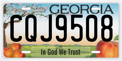 GA license plate CQJ9508