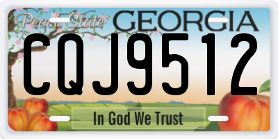 GA license plate CQJ9512