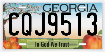 GA license plate CQJ9513