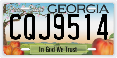 GA license plate CQJ9514