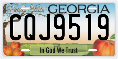GA license plate CQJ9519