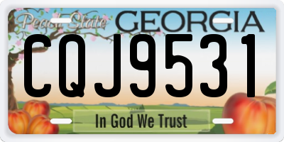 GA license plate CQJ9531