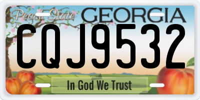 GA license plate CQJ9532