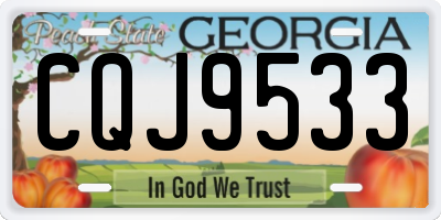 GA license plate CQJ9533