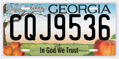 GA license plate CQJ9536