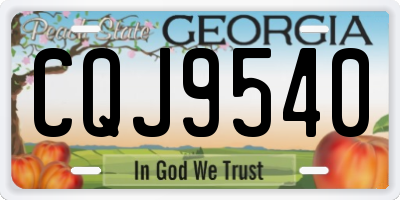 GA license plate CQJ9540