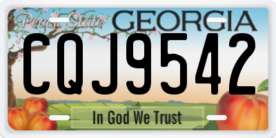 GA license plate CQJ9542