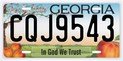 GA license plate CQJ9543