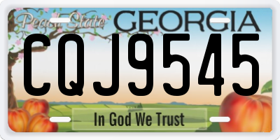 GA license plate CQJ9545