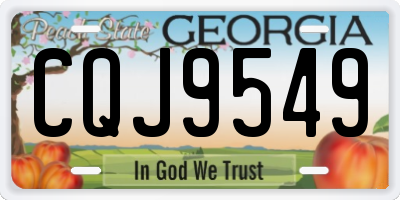 GA license plate CQJ9549