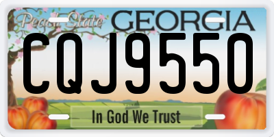 GA license plate CQJ9550