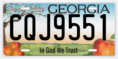 GA license plate CQJ9551
