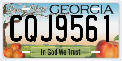 GA license plate CQJ9561