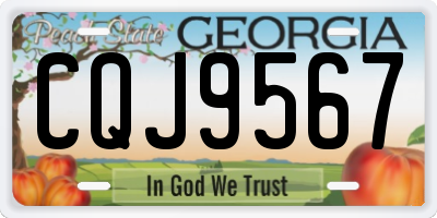 GA license plate CQJ9567