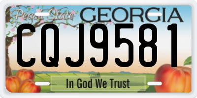 GA license plate CQJ9581