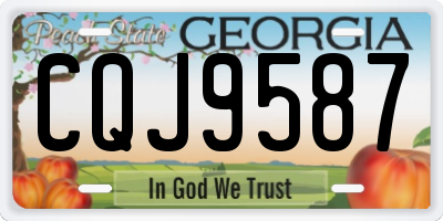 GA license plate CQJ9587