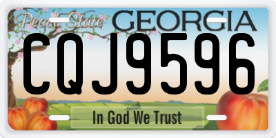 GA license plate CQJ9596