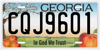 GA license plate CQJ9601