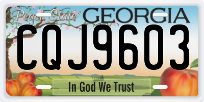 GA license plate CQJ9603