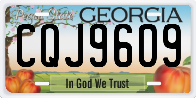 GA license plate CQJ9609