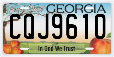GA license plate CQJ9610