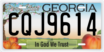 GA license plate CQJ9614