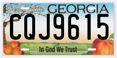 GA license plate CQJ9615