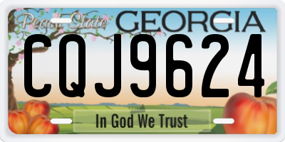 GA license plate CQJ9624