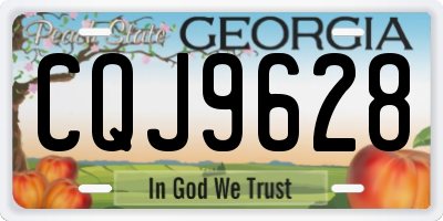 GA license plate CQJ9628
