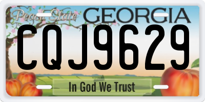GA license plate CQJ9629