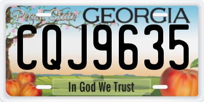 GA license plate CQJ9635
