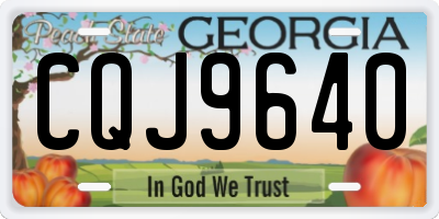 GA license plate CQJ9640