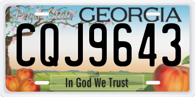 GA license plate CQJ9643
